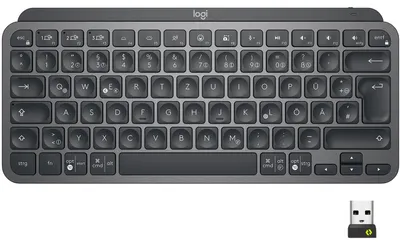 Produktbild von Logitech MX Keys Mini For Business, Kabellos, RF Wireless + Bluetooth, Scherenschalter, QWERTZ, LED, Graphit