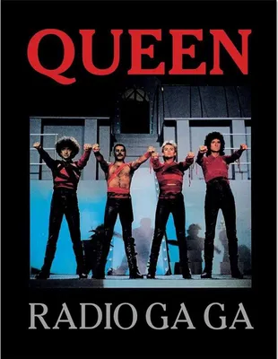 Immagine prodotto di Queen - Poster incorniciato "Radio Ga Ga" PM12065 (Taglia unica) (Nero/Rosso/Blu)