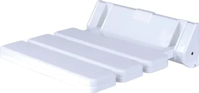 Zdjęcie produktu dla Alberts 140892 Składane siedzisko prysznicowe, do montażu na ścianie, tworzywo sztuczne, białe, 315 x 225 mm