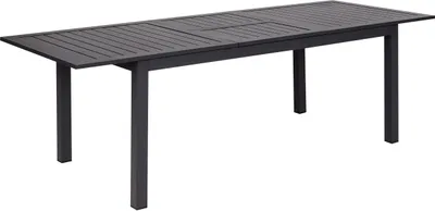 Produktbild von BELIANI Gartentisch Dunkelgrau Aluminium Rechteckig 180x90 cm Ausziehbar 240x90 cm für 8 Personen Latten-Optik Modern Outdoor Terrasse Ausziehtisch