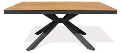Image de Table de jardin en alu plateau polywood aspect bois