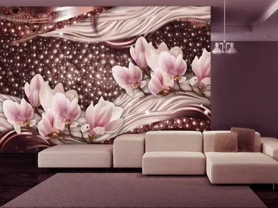 Produktbild von Vlies Fototapete 350x256 cm Tapeten Wandtapete XXL Blumen Magnolien Perlen Abstrakt b-A-0256-a-c