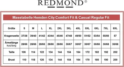 Zdjęcie produktu dla REDMOND Koszula lniana z krótkim rękawem w dużych rozmiarach, z kieszenią na piersi, w niebiesko-białą kratę, rozmiar 2XL, krój Comfort Fit