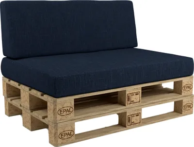 Produktbild von POKAR Palettenkissen Palettenauflagen mit abnehmbarem Bezug Palettensofa, Größe:Set Sitzkissen 120x80 + Rückenkissen 120x40, Farbe:Dunkelblau