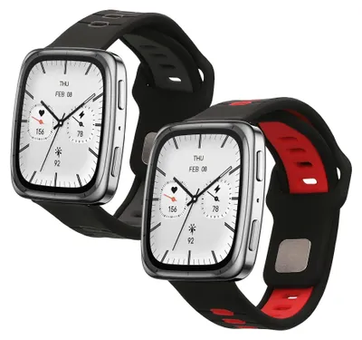 Produktbild von kwmobile 2x Uhrenarmband für 20mm Amazfit Active 2 / 2 Square / Active Edge / Bip 3 / GTS 3 4 Armband - Fitnesstracker Band Set aus TPU Silikon -