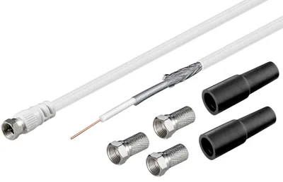Immagine prodotto di Goobay 51626 Set di cavi coassiali per antenna da 100 dB, 30 m - 2x cavo di collegamento LNB schermato con connettori F