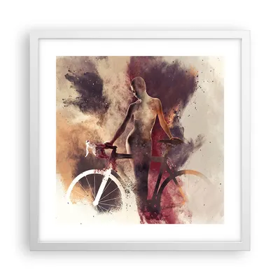 Produktbild von Gerahmtes Poster - Weißer Rahmen - Körper Mädchen Fahrrad Illustration - 40x40 cm - Wand Bild - Wanddeko - Wandbilder - Wandposter - Bilderrahmen - Bilder - Kunstdruck - Wandbild - P2WAC40x40-3136
