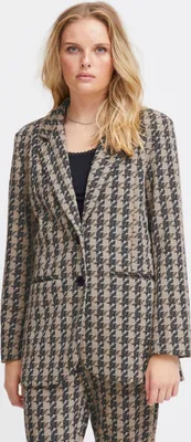 Produktbild von Ichi IHKATE HOUNDSTOOTH OVERSIZE BL Damen Blazer Jackenblazer 59% Polyester, 39% Viskose, 2% Elasthan loose fit