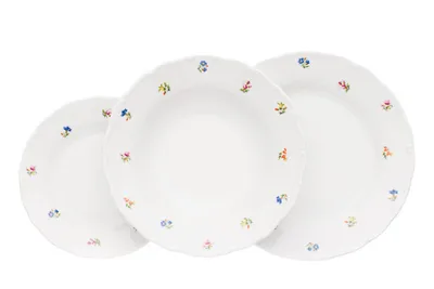 Obrázok produktu pre Súprava tanierov, karlovarský porcelán, Ophelia, košík, 18 d., Thun R. Z.