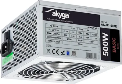 Produktbild von Akyga AK-B1-500E ATX Netzteil für PC 500W PPFC P4 3x SATA 2x Molex 12cm Lüfter