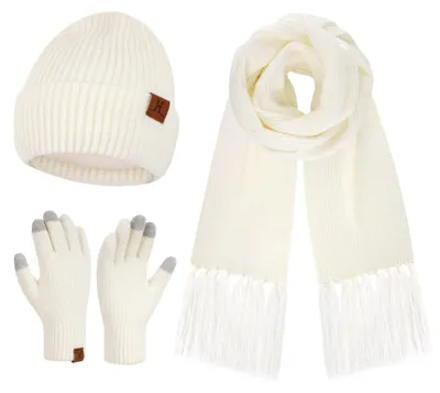 Productafbeelding van Elzusha - Winterset voor Dames met Muts, Sjaal en Handschoenen