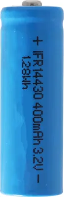 Produktbild von IFR 14430 400mAh 3,2V LiFePo4 Akku mit Kopf 43,8x14,2mm, ungeschützt