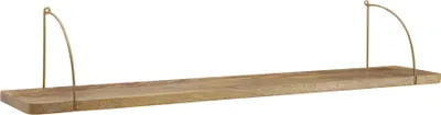 Image de Etagère murale 100x25x22 cm manguier bois massif / métal étagère suspendue industrielle | Wohnling