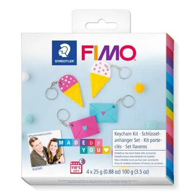 Zdjęcie produktu dla Staedtler FIMO 8025 DIY, Glinka do modelowania, Jagoda, Niebieski, Biały, Żółty, Dorosły, 4 szt., 4 kol., 110 °C