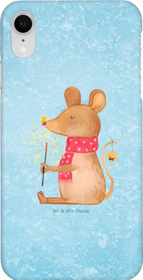 Produktbild von Mr. & Mrs. Panda Iphone XR Handyhülle Maus Weihnachten - Eisblau - Geschenk, Weihnachtswunder, Premium Kunststoff, Handy Case, Weihnachtsmotiv, Weihnachtsgruß, Frohe