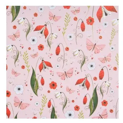 Produktbild von Geschenkpapier Secret Garden, pink, 50 x 70 cm, Relief- und Goldprägung