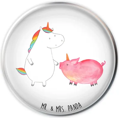 Produktbild von Mr. & Mrs. Panda stopfen waschbecken Einhorn Schwein - Weiß - Geschenk, Freundin, Einhörner, Abfluss-Stopfen, Ablaufstopfen, Freundschaft, Unicorn, Stöpsel