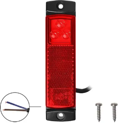 Produktbild von Positionsleuchte 12/24V rot 126x30mm LED im Blister