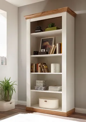 Immagine prodotto di Libreria country house 102cm pino bianco / rovere wotan Scaffale soggiorno