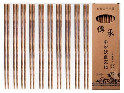 Produktbild von Essstäbchen aus Holz, 10 Paar, wiederverwendbare chinesische Essstäbchen, naturfarben, Handwäsche