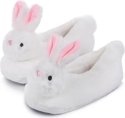 Produktbild von Tier Hausschuhe - Plüsch Schlappen Hase (hinten geschlossen) - 28cm