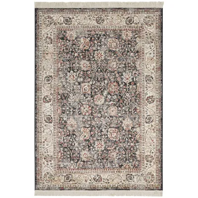 Zdjęcie produktu dla Dywan do salonu 195x300cm, klasyczny wzór beżowo kremowy z frędzlami
