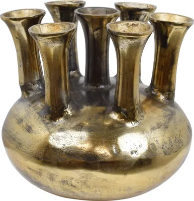 Produktbild von LOFT42 Jenna Tulpenvase XL – 7 Glocken – Antikgold – Aluminium