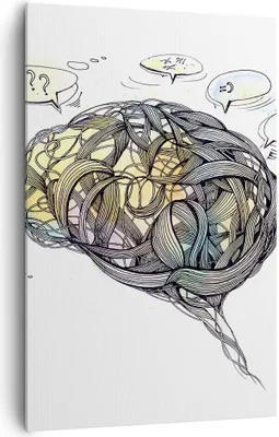 Produktbild von Bild auf Leinwand - Leinwandbild - Einteilig - Gehirn Bildung Experiment Illustration - 80x120cm - Wand Bild - Wandbilder - Leinwanddruck - Wanddekoration - Leinwand bilder - Wandbild - PA80x120-2975