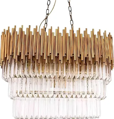 Image de Luminaire lampe de plafond lustre lustre de luxe or lustre cristal