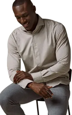 Produktbild von Profuomo Slim Fit Hemd beige japanisch gestrickt