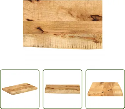 Immagine prodotto di The Living Store Piano del tavolo 50x30x2,5 cm bordo albero in legno massiccio Legno di mango grezzo
