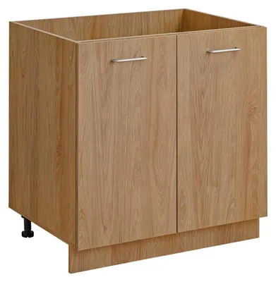 Image de Placard bas de cuisine "Laxy" - Marron - L 80 x H 81 x P 56 cm