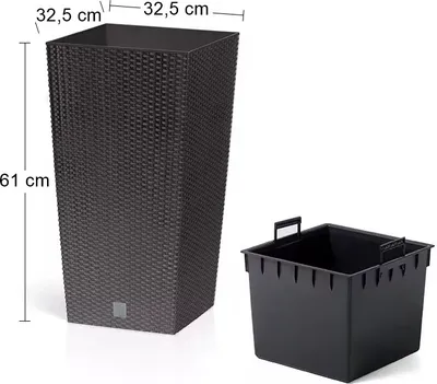 Produktbild von nabbi Blumentopf aus Kunststoff DRTS325 32,5 cm - Braun