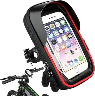 Produktbild von Halterung für Smartphones am Fahrrad, 4,5-6,4 Zoll - wasserdicht - 360 Grad schwenkbar - ideal für unterwegs - Vemera