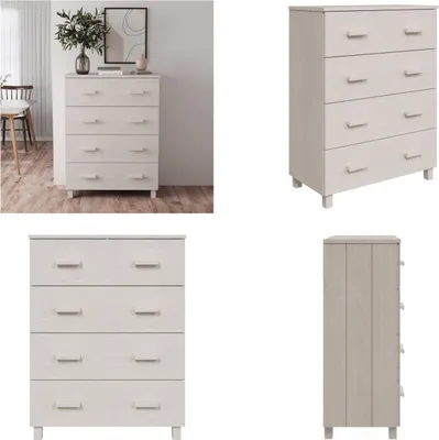 Produktbild von vidaXL Sideboard HAMAR Weiß 79x40x103,5 cm Massivholz Kiefer - Sideboard - Sideboards - Holz Sideboard - Massivholz Sideboard