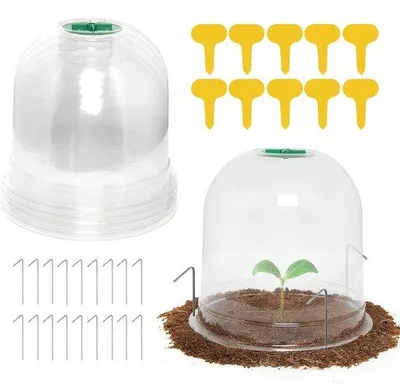 Image de Lot de 6 lampes de jardin, 26 cm x 20 cm, éclairage en plastique résistant au gel - avec 10 étiquettes pour plantes et 18 piquets de fixation