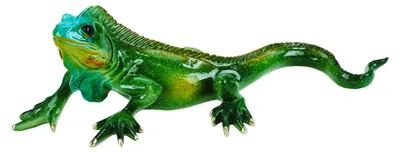 Produktbild von formano Leguan Dekofigur Echse Figur 32 cm Kunststein Skulptur gläzend