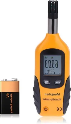 Produktbild von Digitale Temperatur- und Feuchtigkeitsmesser mit Taupunkt und Feuchtigkeitsboltemperatur Batterie inklusive