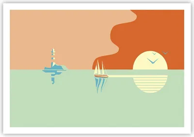Produktbild von Poster - Poster ohne Rahmen - Sonne Segelschiff Laterne - 100x70 cm - Wand Bild - Wanddeko - Wandbilder - Kunstposter - Wandposter - Bilder - Kunstdruck - Wanddekoration - Wandbild - P2XAA100x70-4888