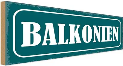 Produktbild von vianmo Holzschild 10x27 cm Balkonien lustig Dekoration