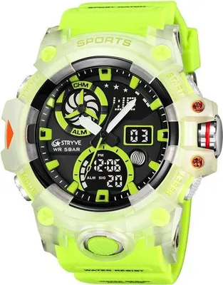 Image de Montre STRYVE HU-38686 - Sportive Vert/Transparent avec Alarme et Chronomètre KP38686