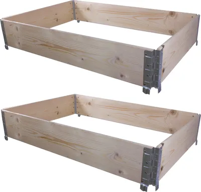 Produktbild von BigDean 2X Hochbeet Palettenrahmen 120x80x20cm groß - Holzrahmen faltbar, steckbar & stapelbar - ideal für Pflanzen, Blumen, Obst, Gemüse & Kräuter