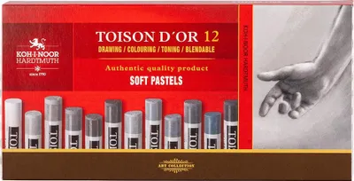 Immagine prodotto di KOH-I-NOOR Toison Pastelli morbidi grigi Set di pastelli secchi 12 pz