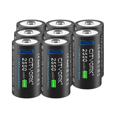 Obrázek produktu pro Nabíjecí baterie CR123A, nabíjení přes USB typu C, vysoká kapacita, 8 ks baterií