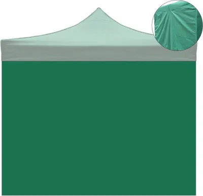 Image de Bâche latérale verte imperméable 3x2m pour tonnelle pliante 3x3m