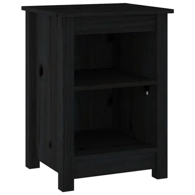 Produktbild von Nachttisch Schwarz 40x35x55 cm Massivholz Kiefer