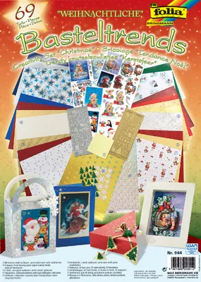 Produktbild von folia Bastelpapier-Set "Weihnachtliche Basteltrends" 64-teilig