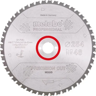 Immagine prodotto di Metabo Precision Cut Wood - Lama circolare professionale 254 x 30 mm Z48 ( 628221000 ) WZ 5 NEG