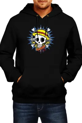 Produktbild von Herren Kapuzenpullover Japan Animation Manga Anime Comics One Manga Piece Anime 08 Skull Pirate, Man S / Schwarz