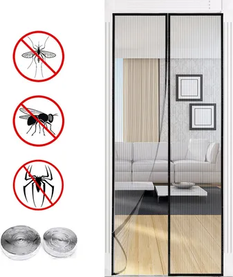 Obrázok produktu pre SWANEW Magnetická sieťka proti hmyzu 120 x 240 cm Sieťka proti hmyzu Balkónové dvere Záclona proti komárom Zástena proti muchám Bez vŕtania